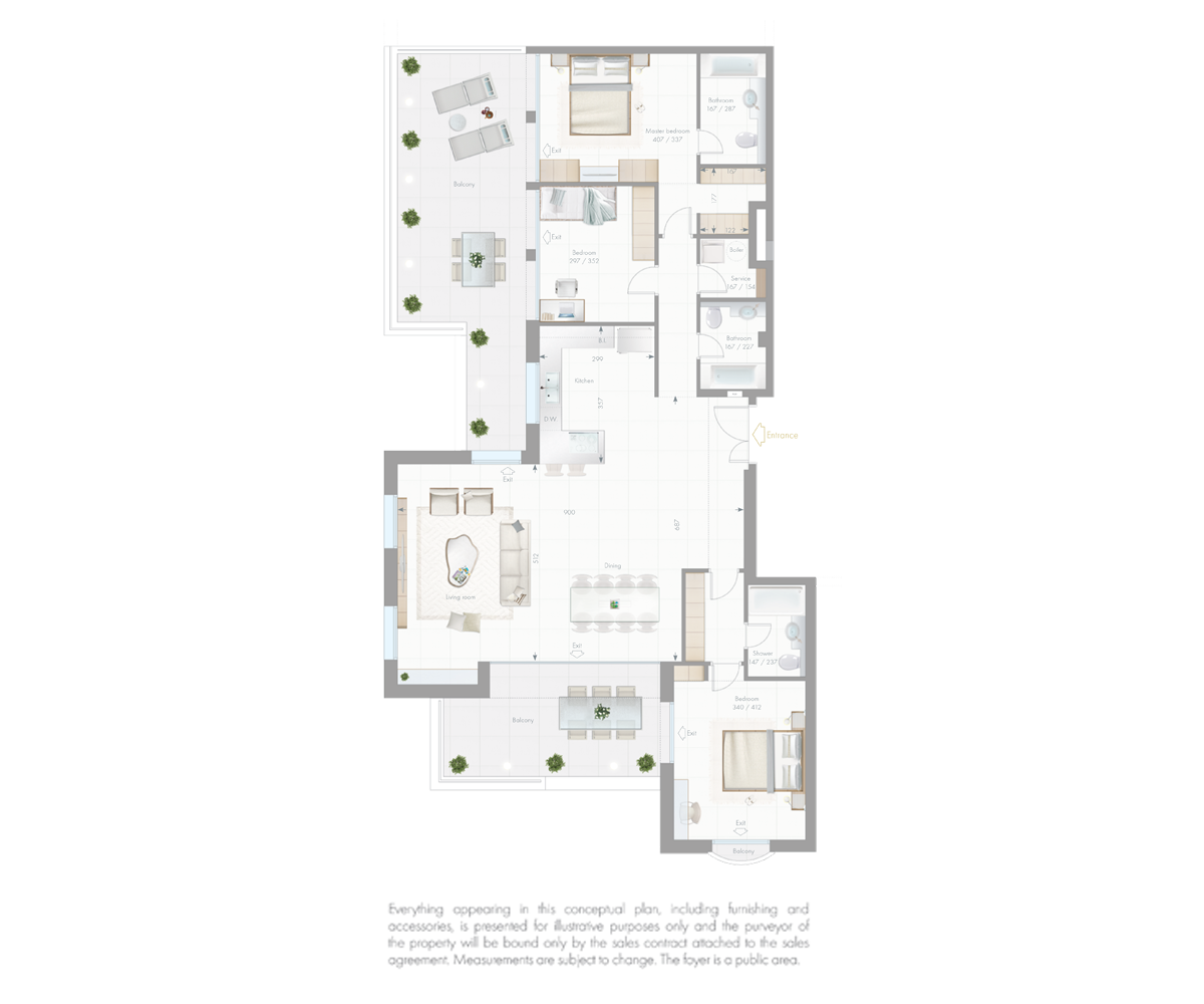 пентхаус 4 комнаты (4F модель)